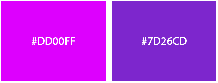 [illustration] - PURPLE.COM original home page background color hexidecimal RGB value #DD00FF changed to #7D26CD
